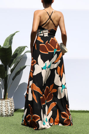 DD8320, PRINTED TWISTED MAXI DRESS