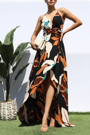 DD8320, PRINTED TWISTED MAXI DRESS
