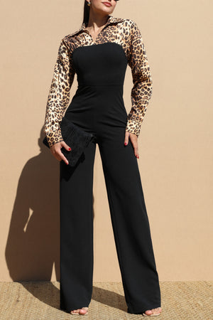 DD7860, LEOPARD TOP KNIT JUMPSUIT