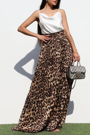 DD6528, PLEATED COW NECK SATIN MAXI DRESS
