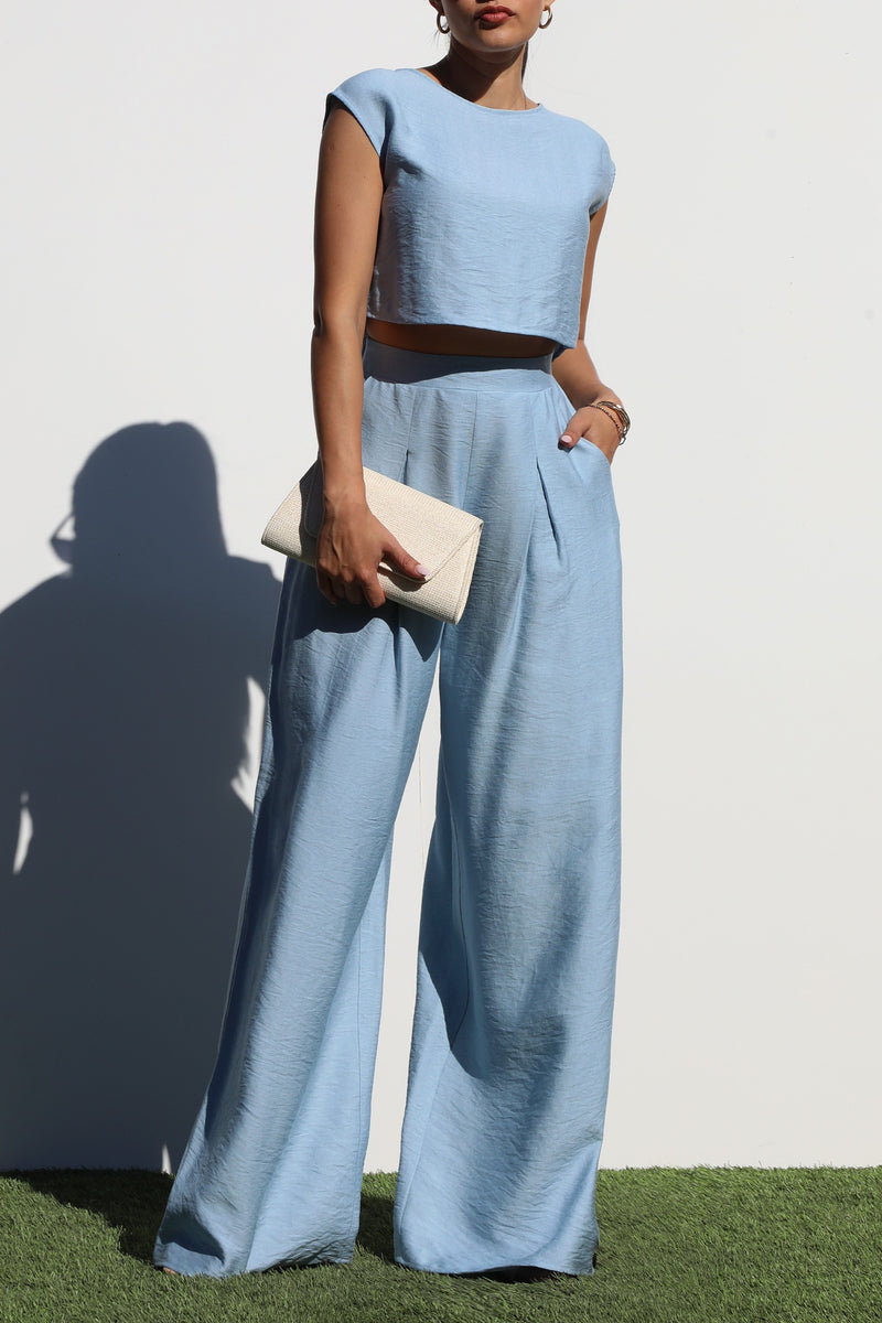 DD6886, LOOSE FIT WOVEN TOP & PANTS SET