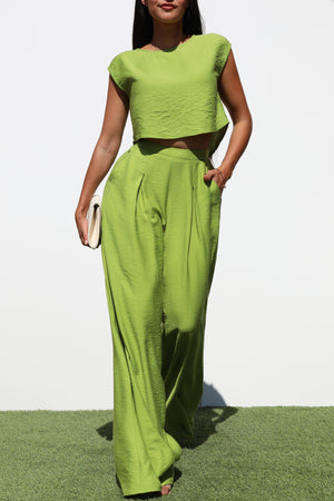 DD6886, LOOSE FIT WOVEN TOP & PANTS SET