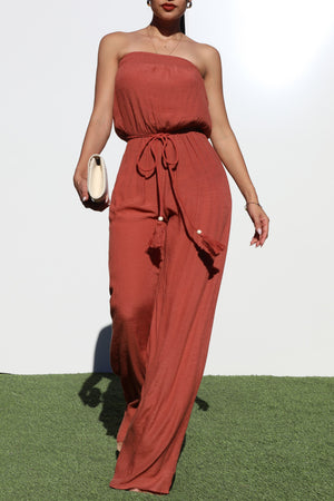 DD6136, TUBE WOVEN JUMPSUIT