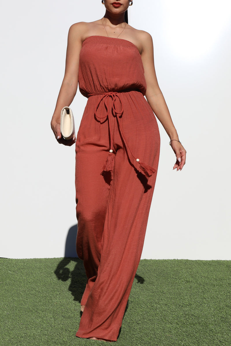 DD6136, TUBE WOVEN JUMPSUIT