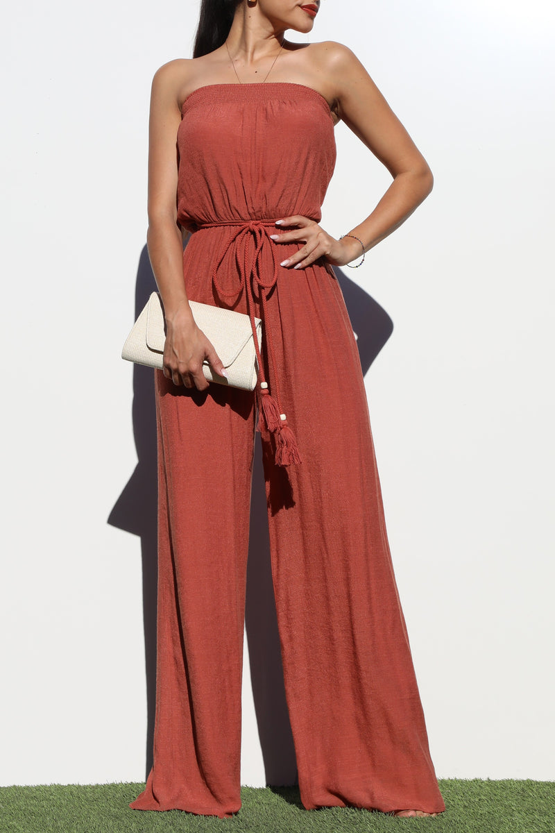 DD6136, TUBE WOVEN JUMPSUIT