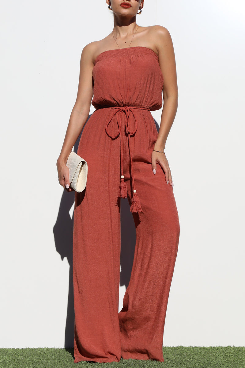 DD6136, TUBE WOVEN JUMPSUIT