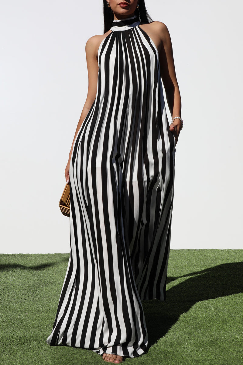 DD7064, PRINTED MOCK NECK WOVEN JUMPSUIT