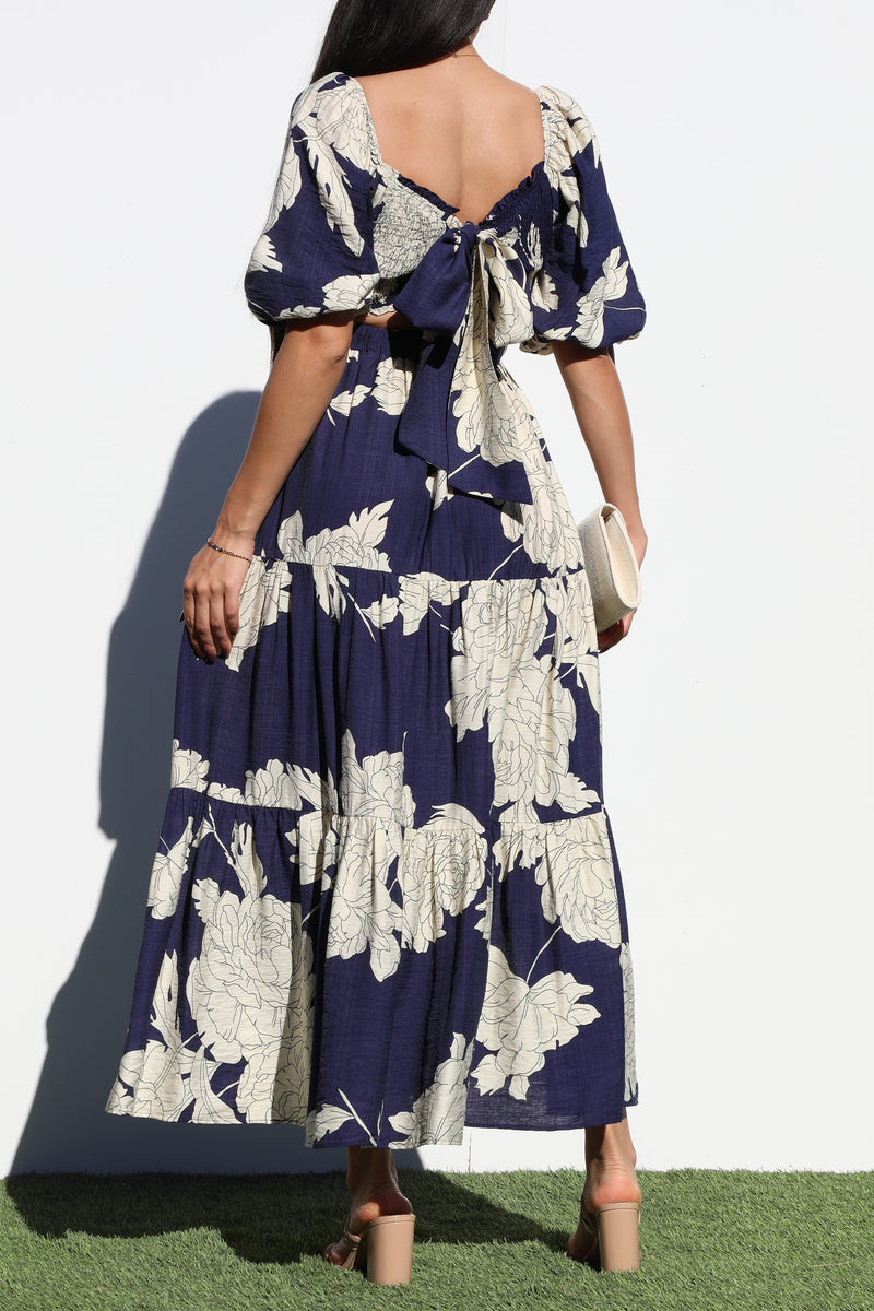 DD6811, MULTI WAY FRT AND BK TOP WOVEN MIDI DRESS