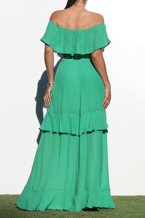 DD7088, OFF SHOULDER WOVEN MAXI DRESS