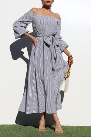 DD3308, OFF SHOULDER WOVEN DRESS
