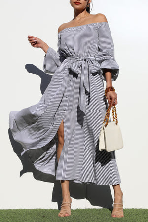 DD3308, OFF SHOULDER WOVEN DRESS