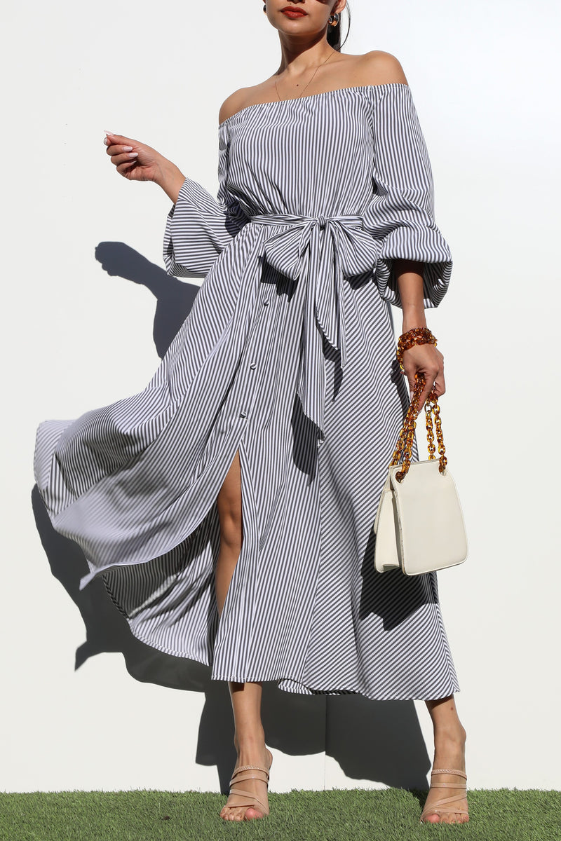 DD3308, OFF SHOULDER WOVEN DRESS