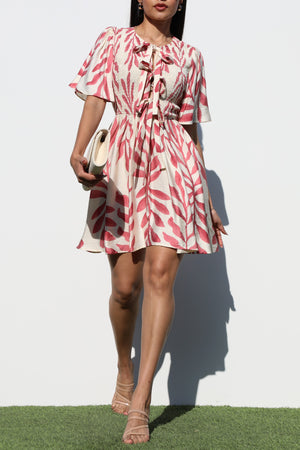 DD6936, SMOCKED TOP WOVEN MINI DRESS