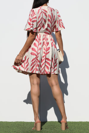 DD6936, SMOCKED TOP WOVEN MINI DRESS