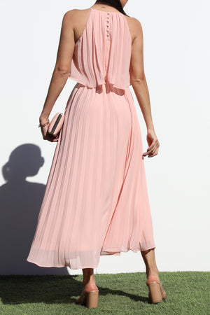 DD7021, PLEATED WOVEN MIDI DRESS