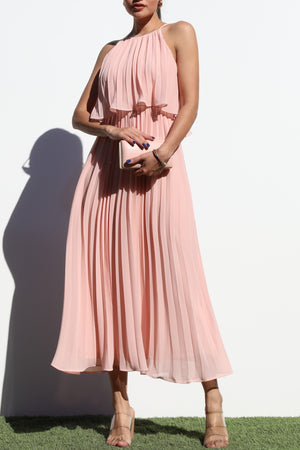 DD7021, PLEATED WOVEN MIDI DRESS