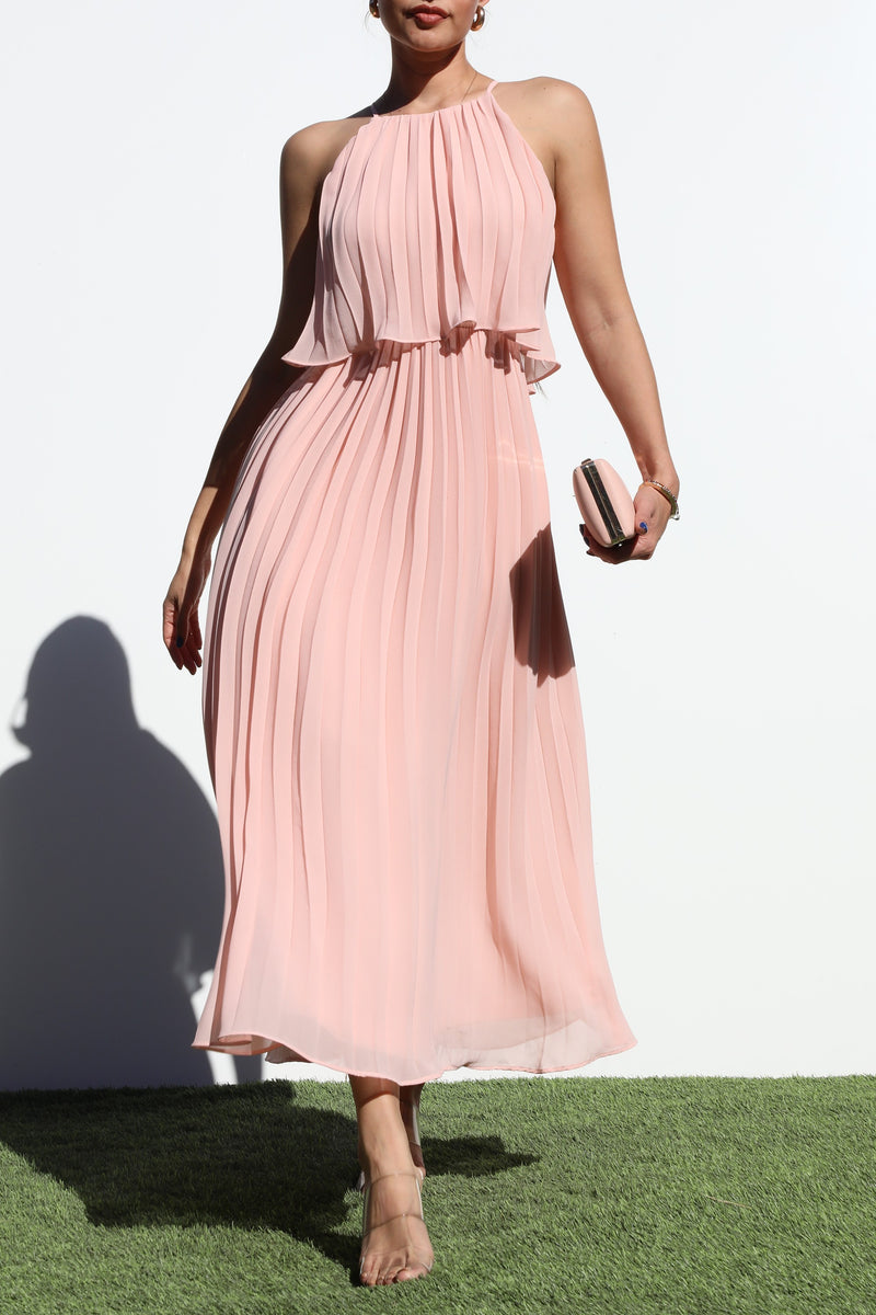 DD7021, PLEATED WOVEN MIDI DRESS