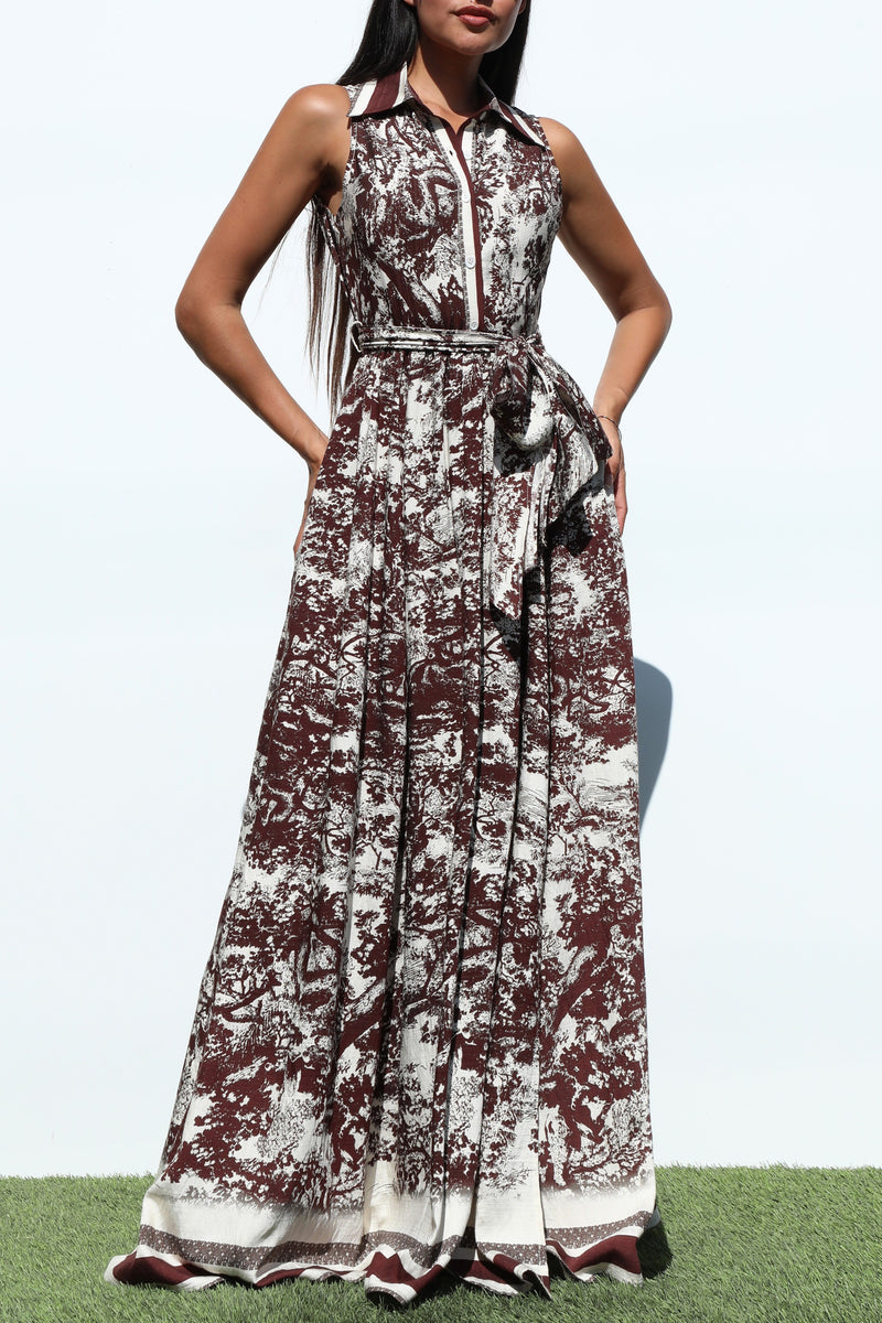 DD7045, BUTTON DOWN SHIRT WOVEN MAXI DRESS