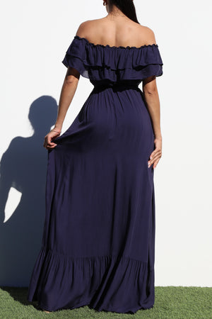 DD1017, OFF SHOULDER WOVEN  MAXI DRESS