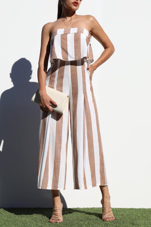 DD6946, STRIPED WOVEN JUMPSUIT