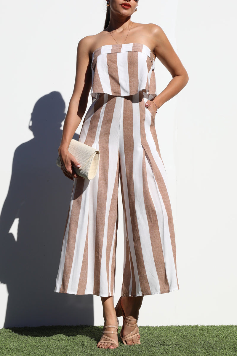 DD6946, STRIPED WOVEN JUMPSUIT