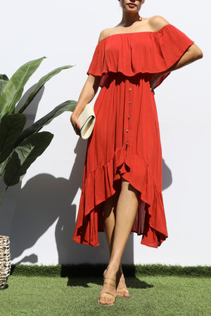 DD4330, HI LOW TUBE WOVEN DRESS