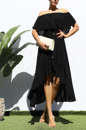 DD4330, HI LOW TUBE WOVEN DRESS