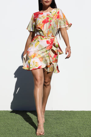 DD7026, WRAP WOVEN MINI DRESS