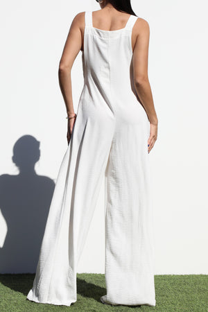 DD6234, SQUARE NECK WOVEN JUMPSUIT