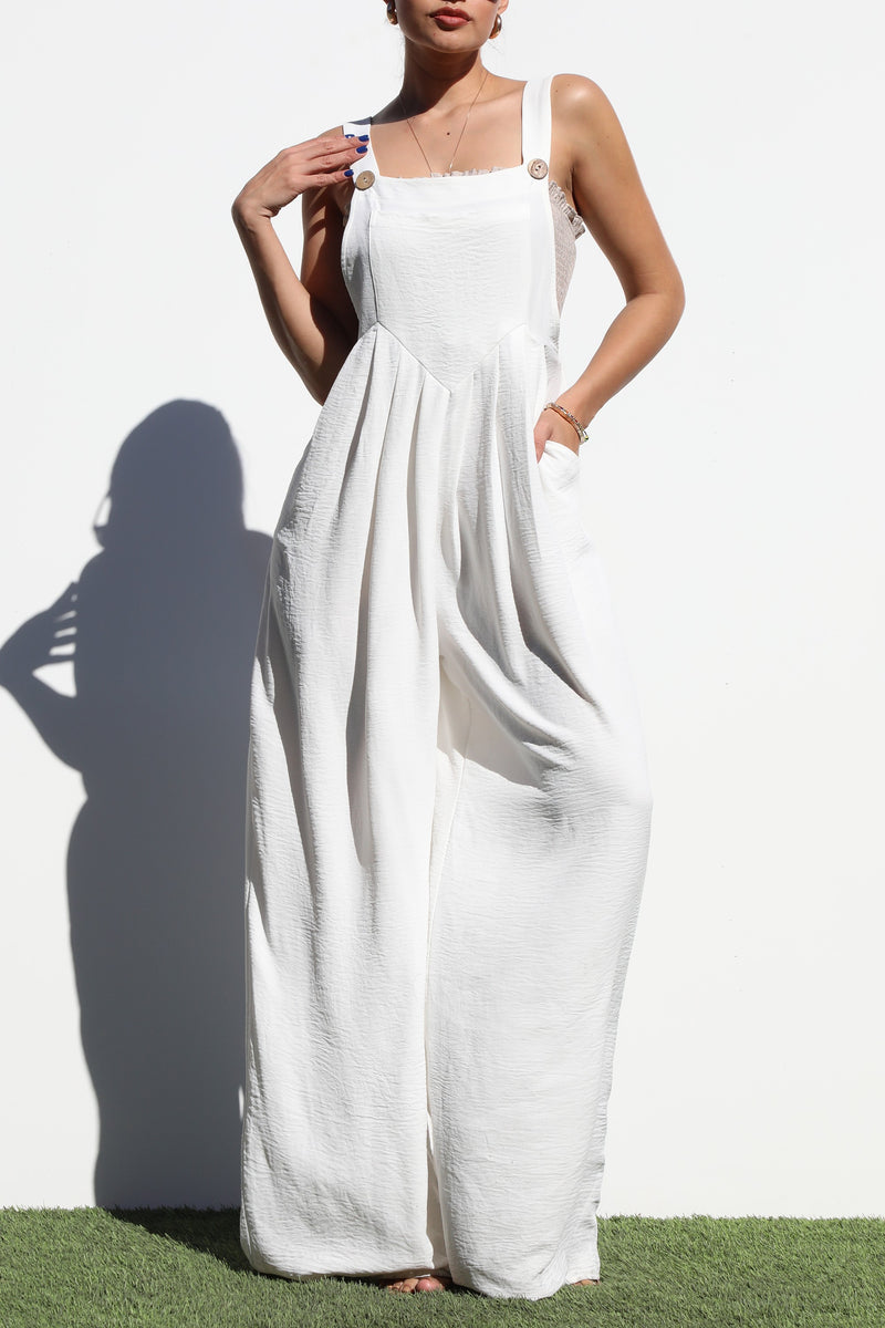 DD6234, SQUARE NECK WOVEN JUMPSUIT