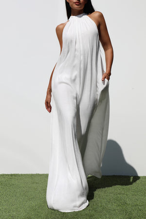 DD6971, MOCK NECK LOOSE FIT WOVEN JUMPSUIT
