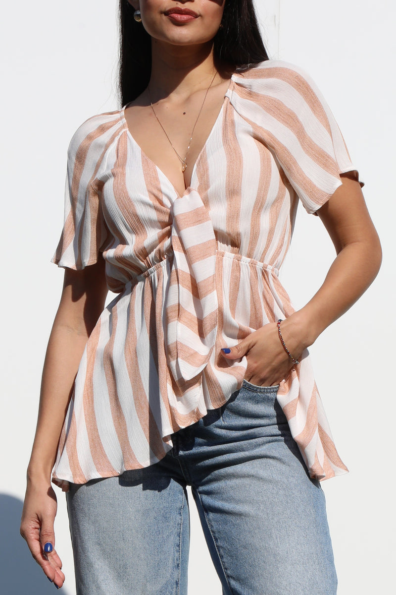 DD4195, FRT TIE WOVEN TOP