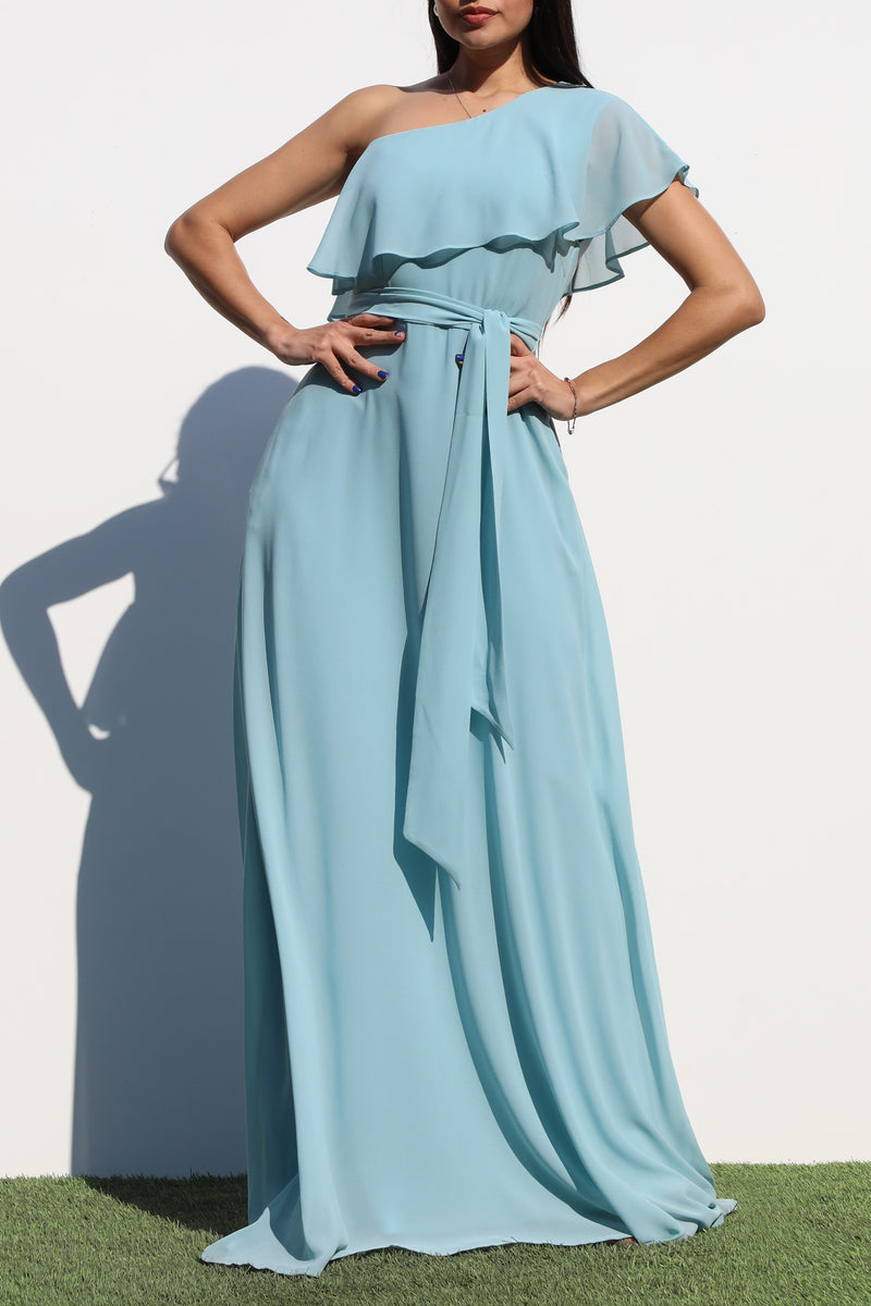 DD4191, ONE SHOULDER WOVEN MAXI DRESS