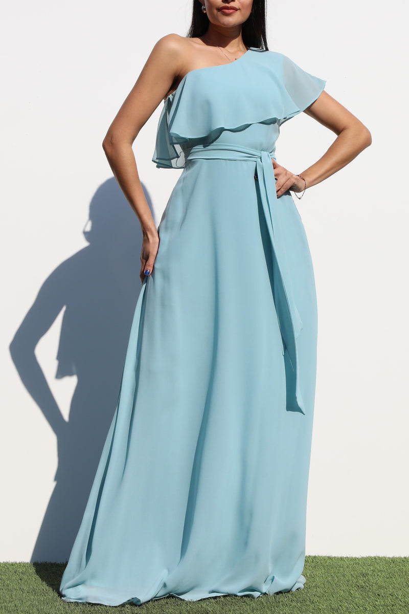 DD4191, ONE SHOULDER WOVEN MAXI DRESS