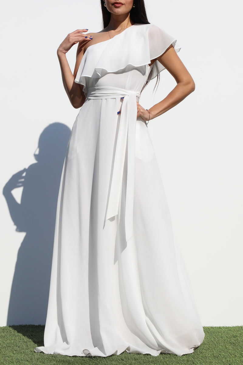 DD4191, ONE SHOULDER WOVEN MAXI DRESS