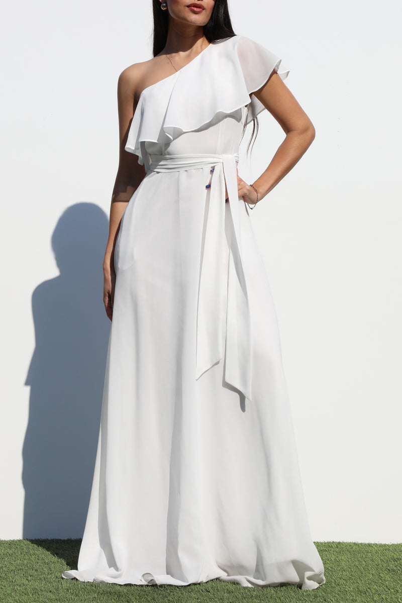 DD4191, ONE SHOULDER WOVEN MAXI DRESS