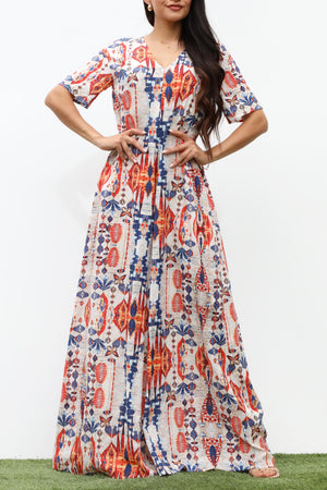 DD7121, LOOSE FIT V NECK WOVEN JUMPSUIT