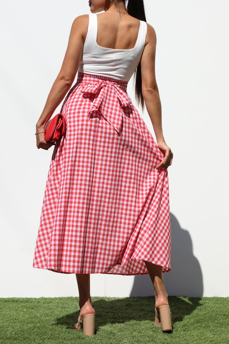 DD7141, SQUARE NECK PLAID MIDI DRESSES