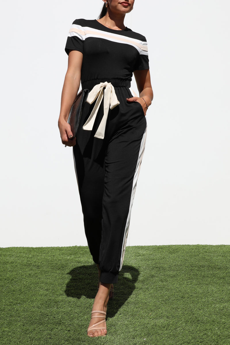 DD6990, BLOCK KNIT JUMPSUIT