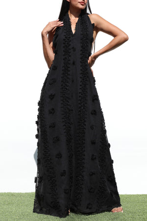 DD7144, HALTER NECK WOVEN MAXI DRESSES