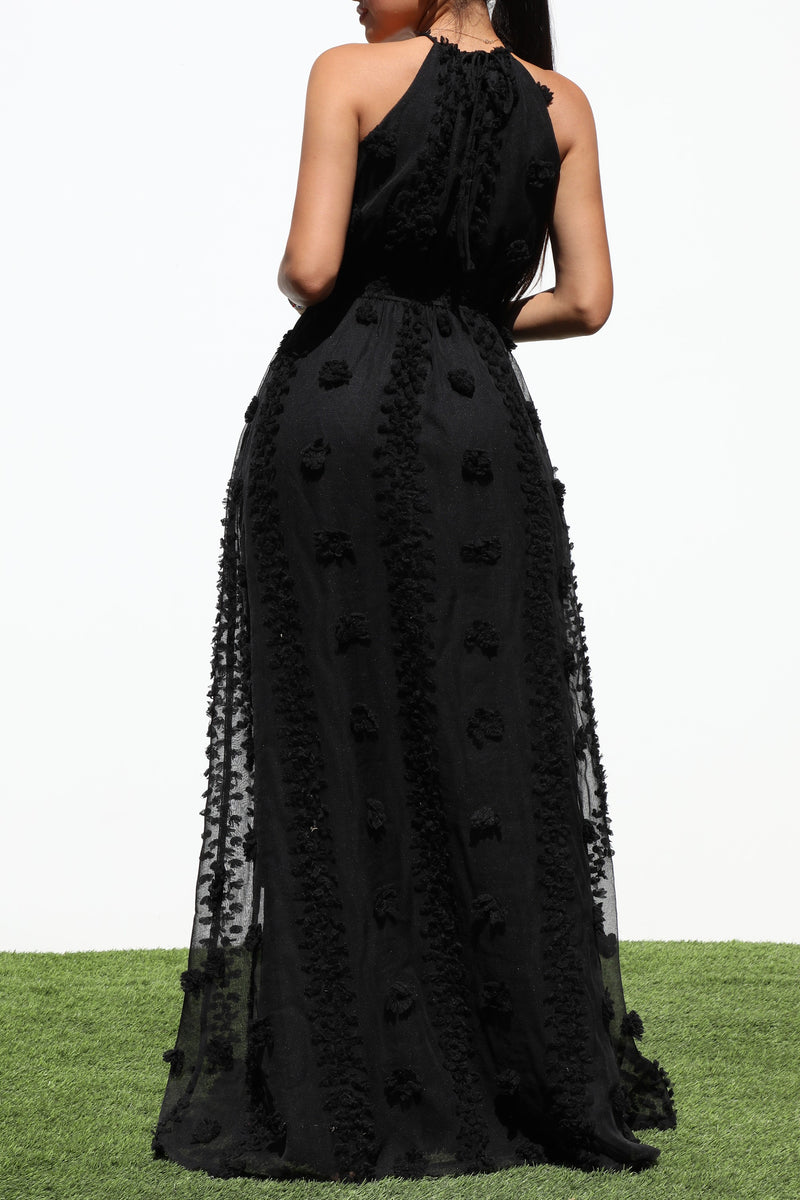 DD7145, HALTER NECK WOVEN MAXI DRESS