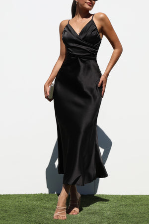 DD7208, V NECK WOVEN MIDI DRESSES