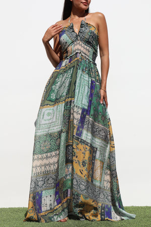 DD7107, V NECK WOVEN MAXI DRESSES