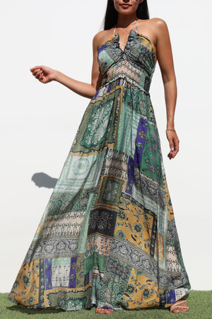 DD7107, V NECK WOVEN MAXI DRESSES
