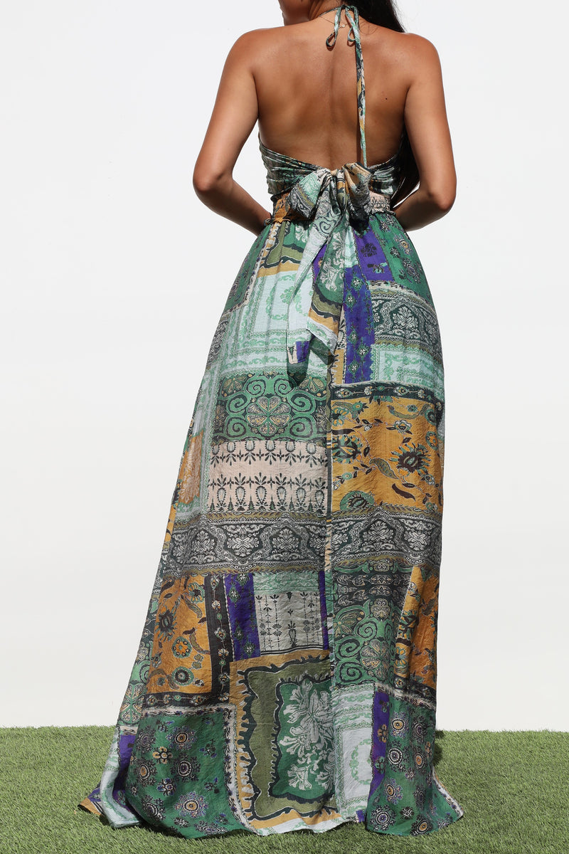 DD7107, V NECK WOVEN MAXI DRESSES