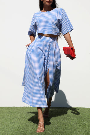 DD7236, LOOSE FIT TOP AND SKIRT SET