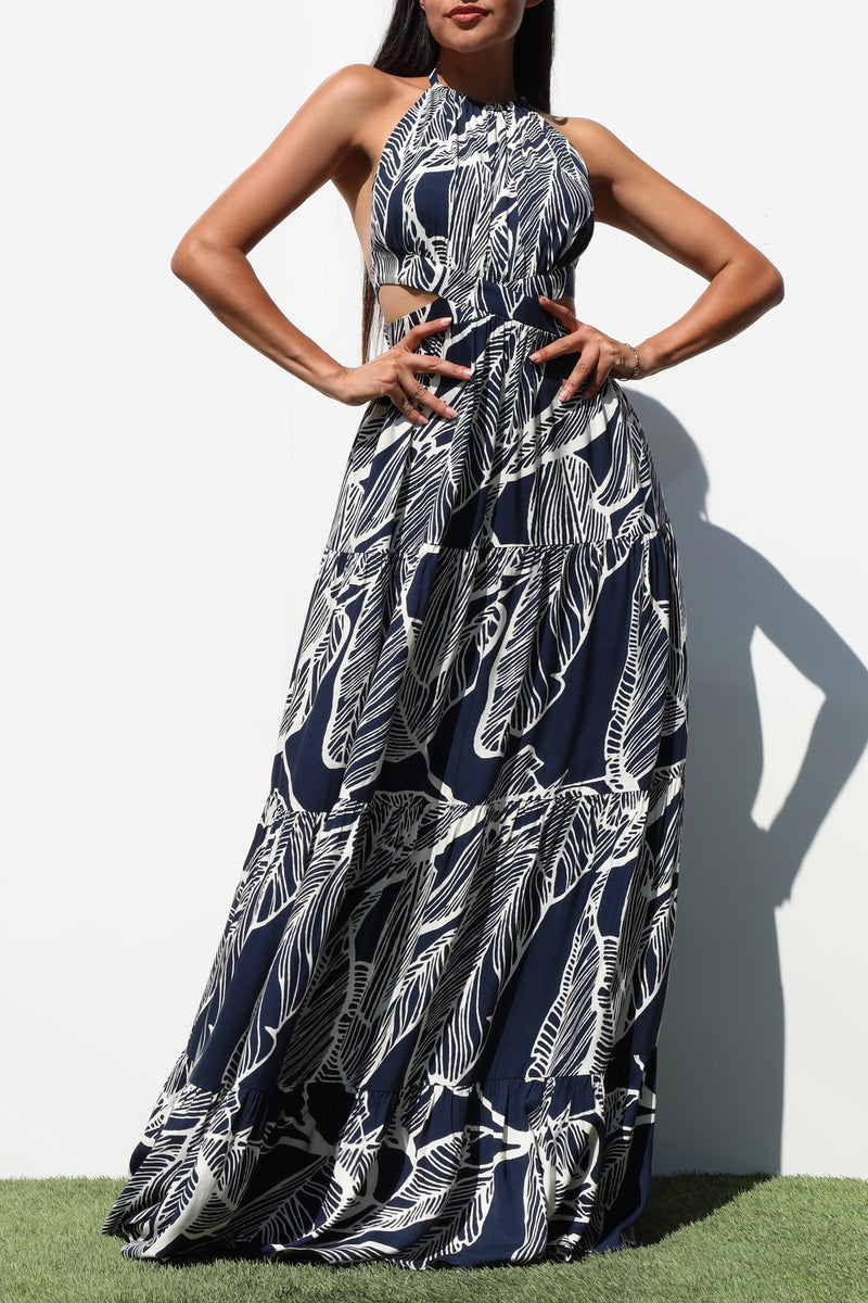 DD7237, HALTER NECK WOVEN MAXI DRESSES