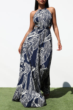 DD7237, HALTER NECK WOVEN MAXI DRESSES