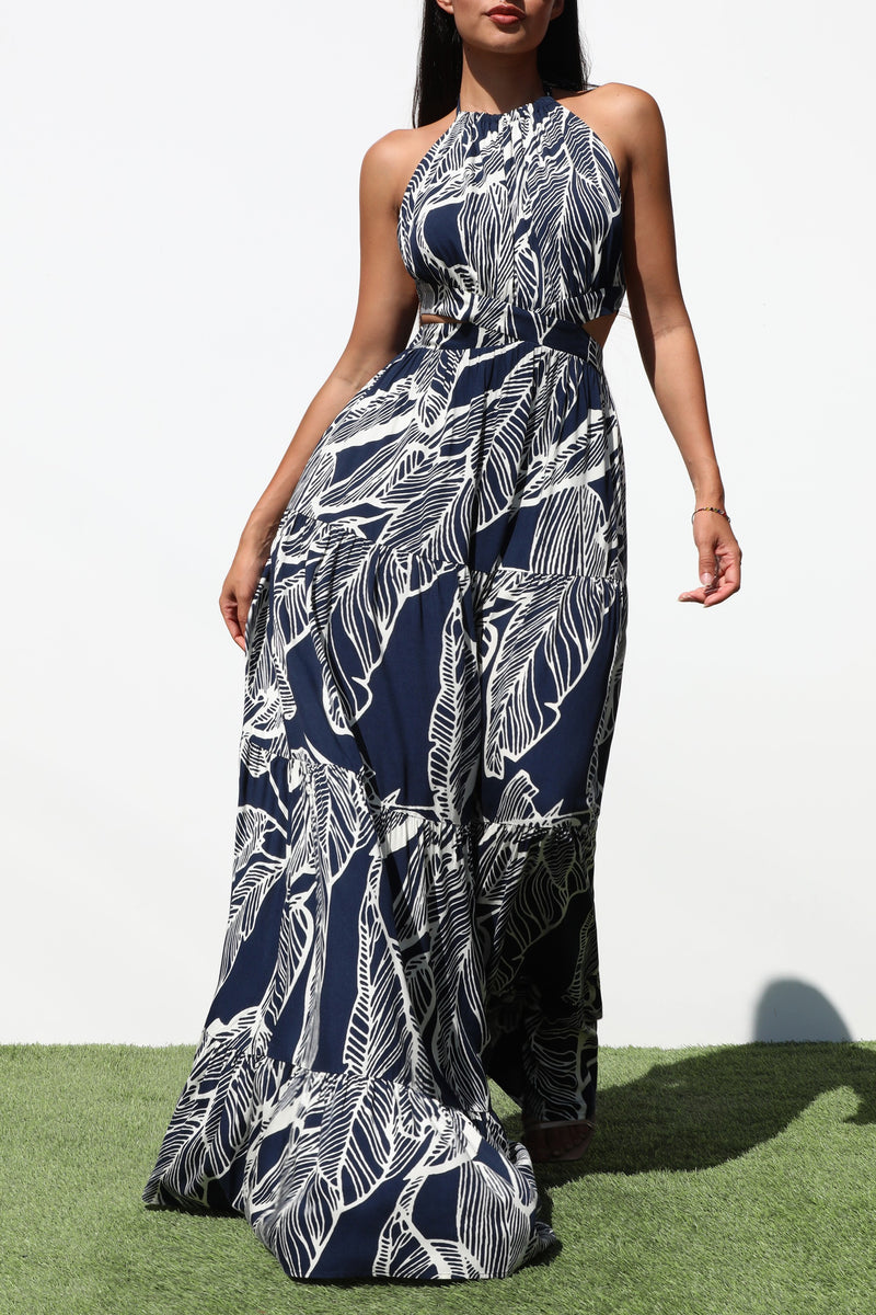 DD7237, HALTER NECK WOVEN MAXI DRESSES