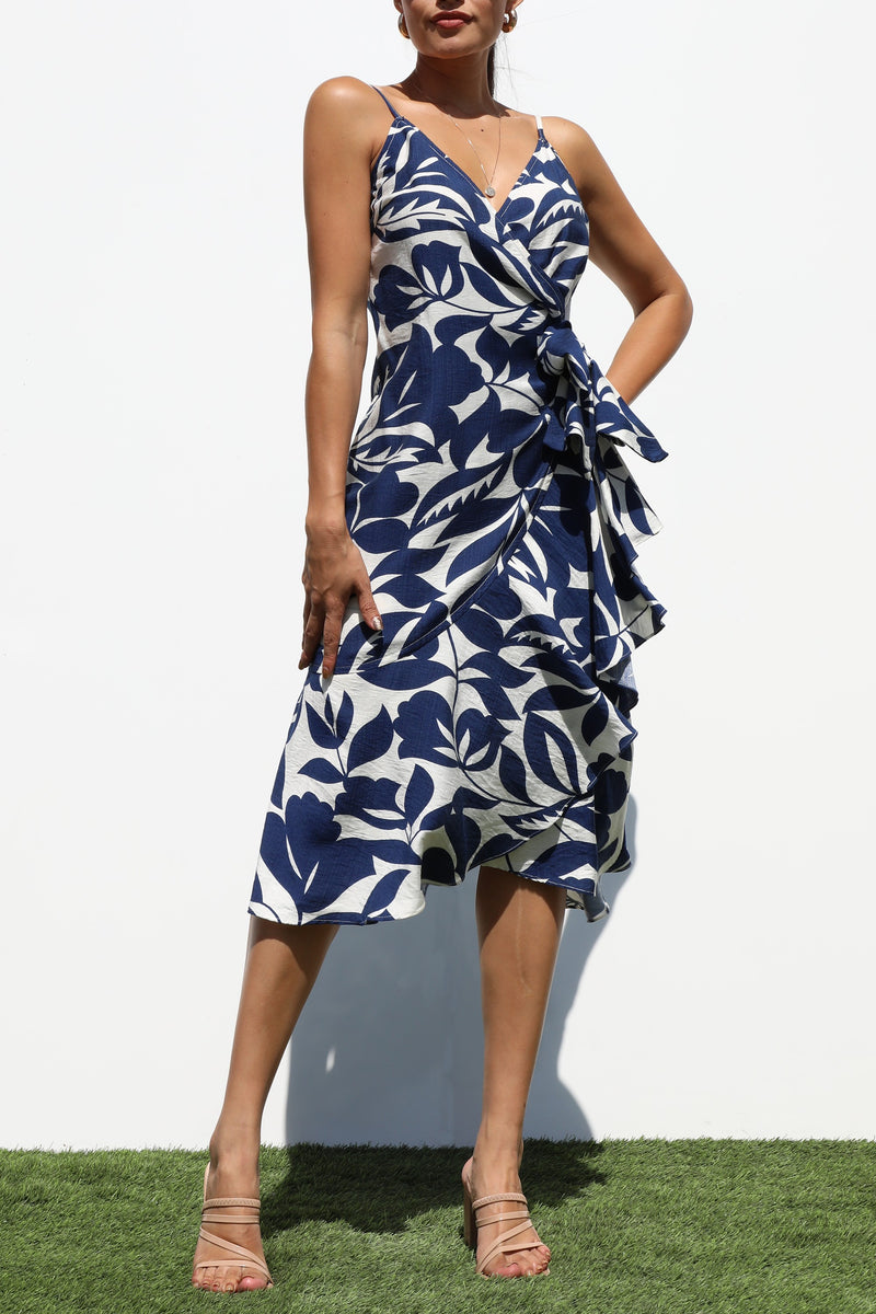 DD7211, RUFFLED WOVEN MIDI DRESS